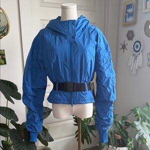 FP Movement by Free People Bright Blue Hooded Belted Ski Jacket